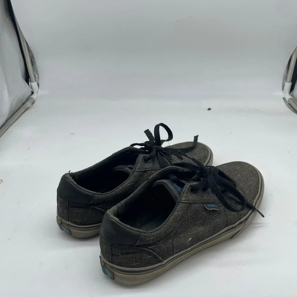 Vans Low Top Sneakers Dark Grey Textured Textile Skate Shoes Youth Size‎ 6